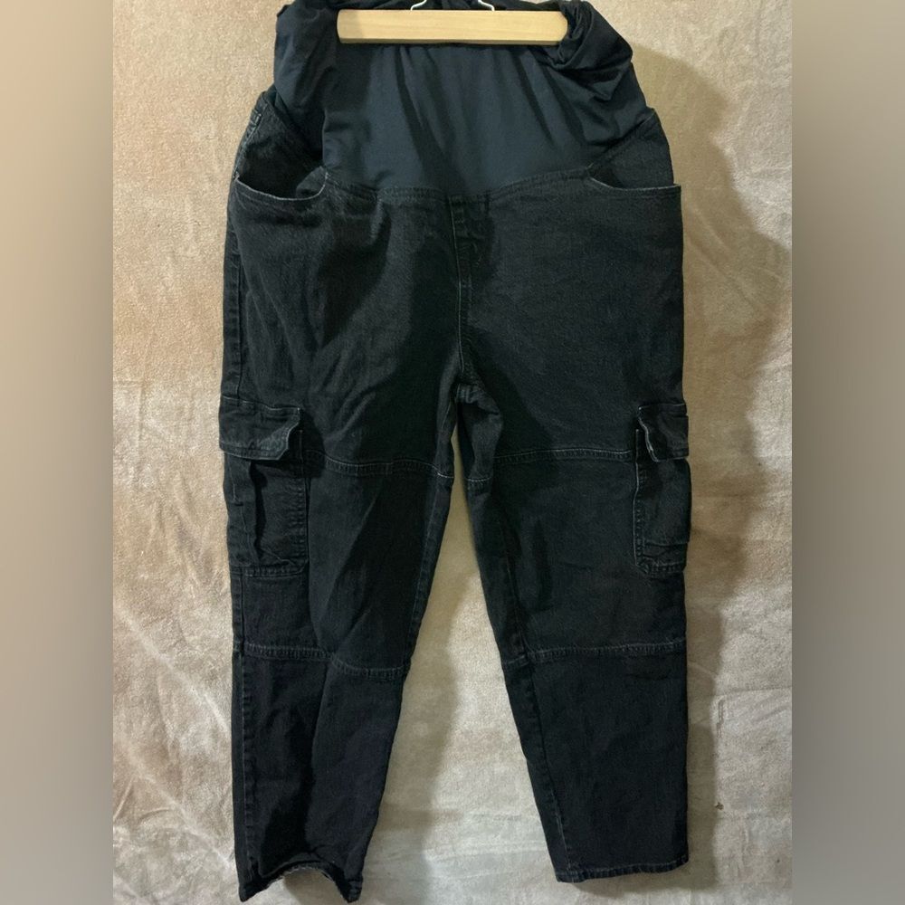 ISABEL MATERNITY JEANS Black Cargo‎ size 14